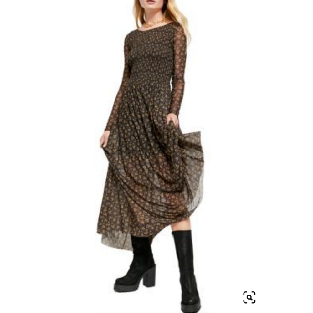 💯%FP Hello And Goodbye Mesh Midi Dress XL - Picture 9 of 10